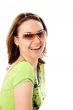 Portrait of the beautiful girl in sunglasses