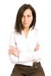 Isolated portrait shot of a beautiful caucasian woman