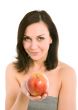 woman and apple