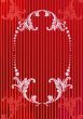 Vector illustration of a red abstract floral frame