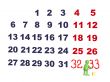 Person - puppet, adding numbers in a calendar