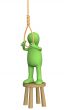 Despaired 3d person - puppet, making suicide