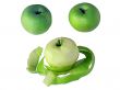 Pare green apple on white background