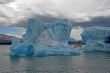 Iceberg in lake Argentino and ship