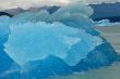 Blue iceberg in lake Argentino near Upsala glacier.
