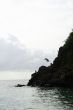 Jumping Off Rock Silhouette