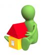 3d puppet - child building the toy house