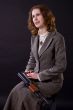 businesswoman with submachine gun