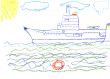 child`s drawing with big battleship