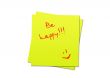 sticky note be happy