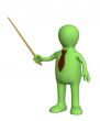 3d puppet - businessman in a tie with pick