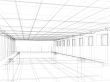 3d sketch of an interior of a public buildin