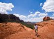 Single hiker facing camera in Sedona