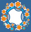 blue floral frame