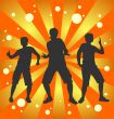 black dancing silhouettes