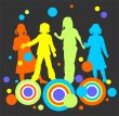 children on a dark background