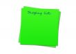 Sticky note shopping list
