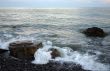 Waves splashing on seacoast