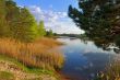 Dream of fisherman. Evening ashore lake