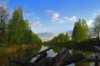 Dream of fisherman. Evening ashore lake