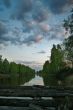 Dream of fisherman. Twilights ashore lake