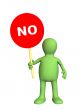 3d person - puppet,  holding in a hand sign no