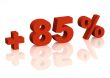 Red 3d inscription - plus of eighty five percent
