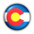 Round Button USA State Flag of Colorado