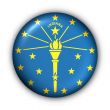 Round Button USA State Flag of Indiana