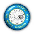 Round Button USA State Flag of South Dakota