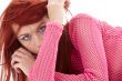 mysterious redhead in pink fishnet