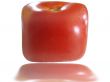 Cube tomato with reflection