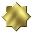 3d golden 8 point star