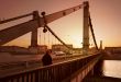 Solitary man on bridge