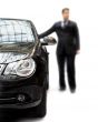 Man and car