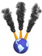 Environmental contamination - three smoking pipes