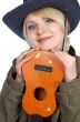 blond with small guitar