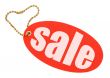 Sale tag on white