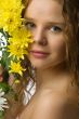 woman with flowers