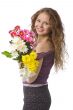 woman with flowers