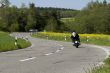 On the road. Motorcycle on the rural road.