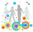 children and abstract pattern