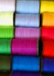 Colourful spools of cotton