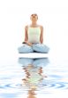 padmasana lotus pose on white sand #2