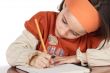 adorable girl studying