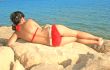 Woman in red bikini
