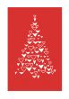 background with Christmas tree of hearts