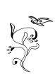 floral element with butterfly