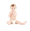 baby boy in diaper with toothbrush 3
