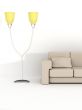 Floor lamp and sofa on a white background